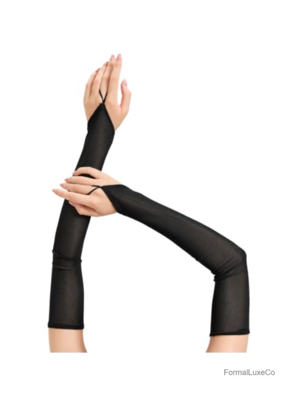 Fingerless Sheer Mesh Opera Gloves Elbow Length Evening Arm Sleeves